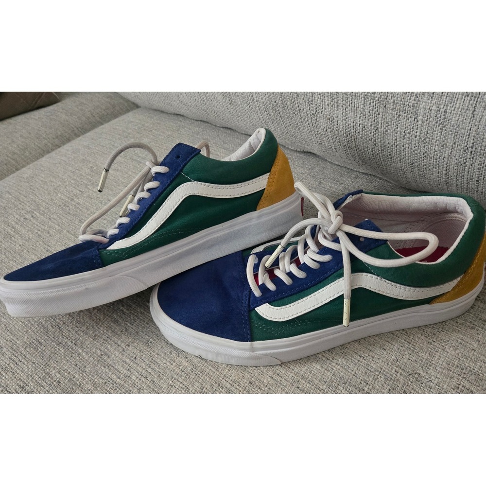 Vans Old Skool Multi Color Block Blue Green Yellow Sneakers 8 W 6.5 M - Picture 4 of 6